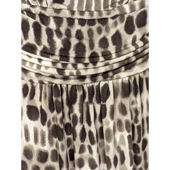 VINCE CAMUTO Animal Print Draped Neck Sleeveless Dress Brown Size Small - Picture 10 of 10